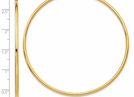 14k Polished Lightweight Tube Hoop Earrings (Style T930L)
