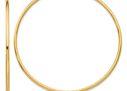 14k Polished Lightweight Tube Hoop Earrings (Style T930L)