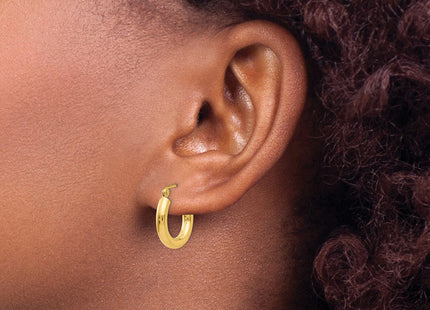 14k Polished Lightweight Tube Hoop Earrings (Style T939L)