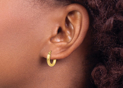 14k Polished Lightweight Tube Hoop Earrings (Style T940L)