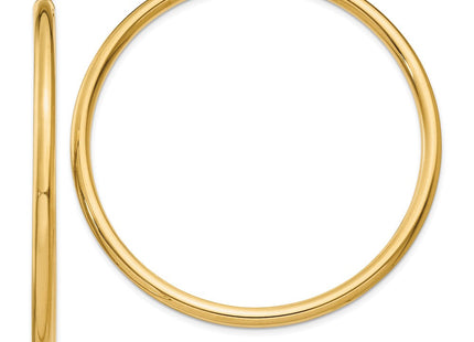 14k Polished Lightweight Tube Hoop Earrings (Style T944L)