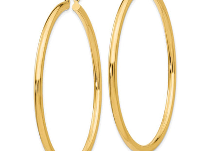 14k Polished Lightweight Tube Hoop Earrings (Style T945L)