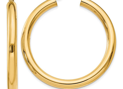 14k Polished Lightweight Tube Hoop Earrings (Style T947L)