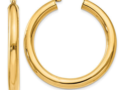 14k Polished Lightweight Tube Hoop Earrings (Style T948L)