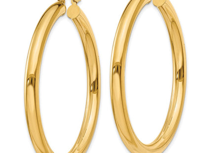14k Polished Lightweight Tube Hoop Earrings (Style T951L)