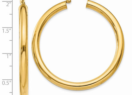 14k Polished Lightweight Tube Hoop Earrings (Style T951L)