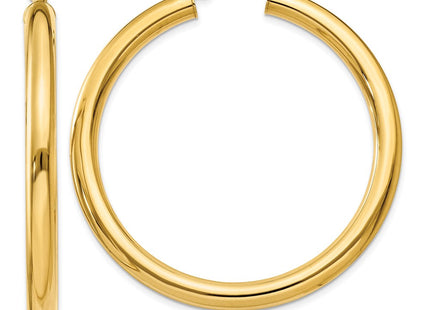 14k Polished Lightweight Tube Hoop Earrings (Style T951L)