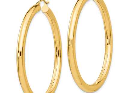 14k Polished Lightweight Tube Hoop Earrings (Style T952L)