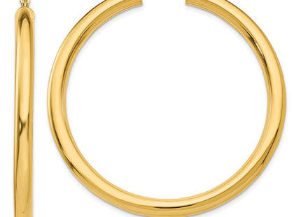 14k Polished Lightweight Tube Hoop Earrings (Style T952L)