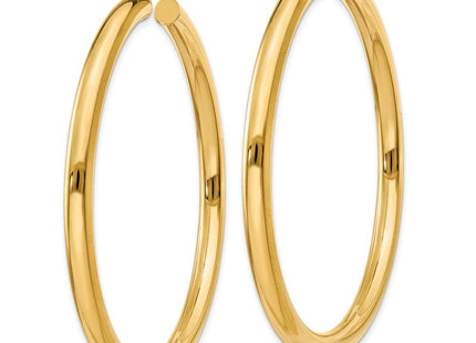 14k Polished Lightweight Tube Hoop Earrings (Style T953L)
