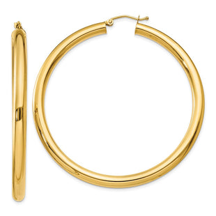 14k Polished Lightweight Tube Hoop Earrings (Style T953L)