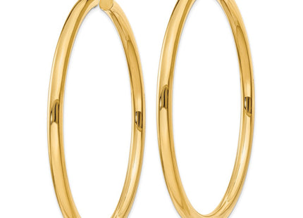 14k Polished Lightweight Tube Hoop Earrings (Style T955L)