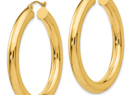 14k Yellow Gold Polished Lightweight Hoop Earrings, 40 x 5mm