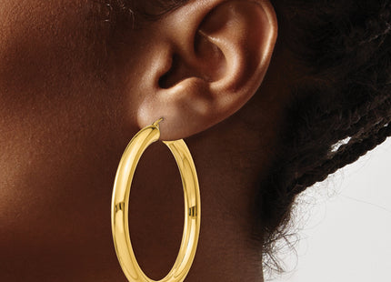 14k Yellow Polished Lightweight Hoop Earrings, 50 x 5mm
