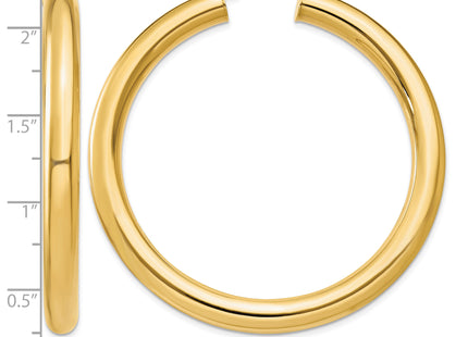 14k Yellow Polished Lightweight Hoop Earrings, 50 x 5mm