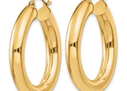 14k Yellow Polished Lightweight Hoop Earrings (Style T958L)