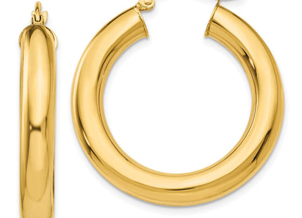 14k Yellow Polished Lightweight Hoop Earrings (Style T958L)