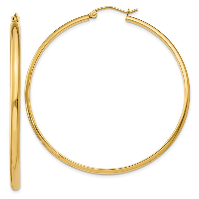 14k Polished Hoop Earring, 50 x 2.75mm