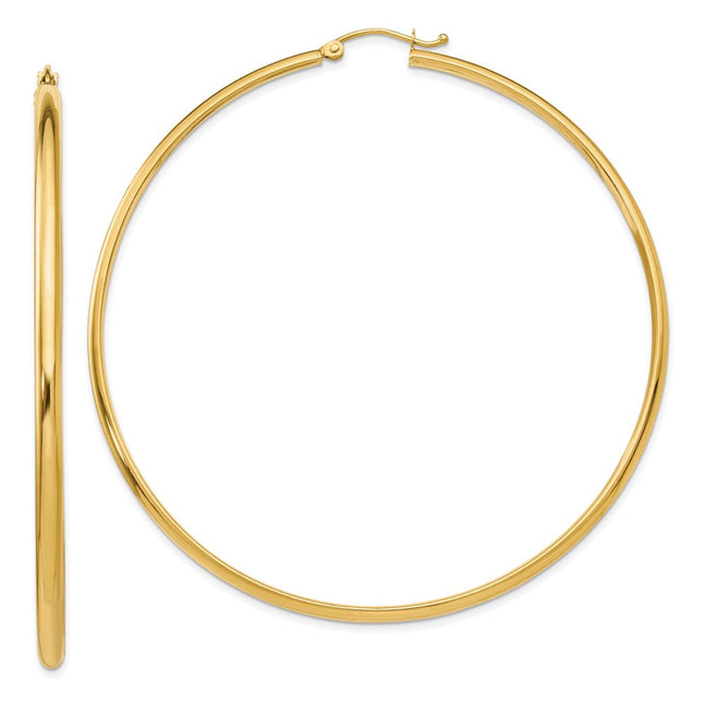 14k Polished Hoop Earring, 65 x 2.75mm