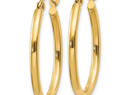 14K gold oval hoop earrings, alternate view