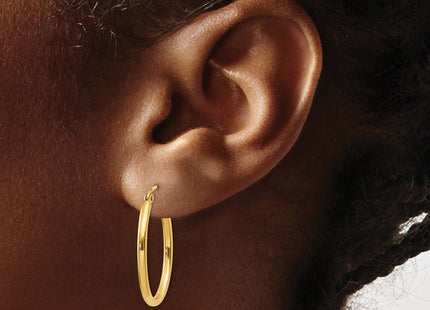 14K gold oval hoop earrings, another view
