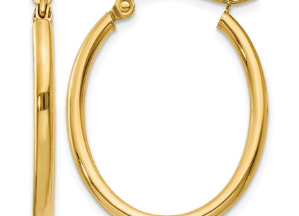 14K gold oval hoop earrings