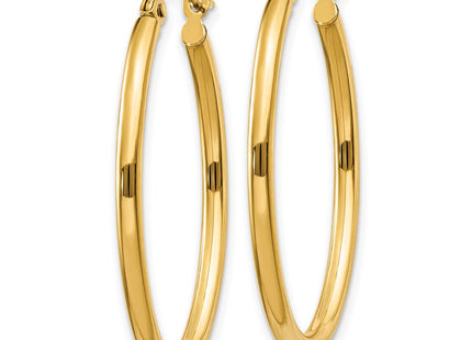 14K gold oval hoop earrings, alternate view