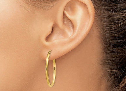 14K gold oval hoop earrings, another view