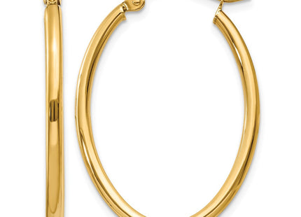 14K gold oval hoop earrings