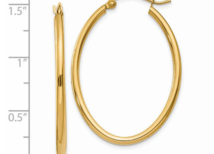 14k Oval Polished Hoop Earring (Style TA258)