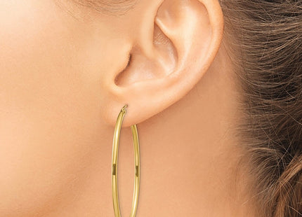 14K gold oval hoop earrings, another view