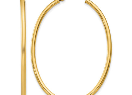 14K gold oval hoop earrings