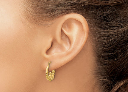 14k Claddagh Hoop Earrings, 17.75 x 3mm