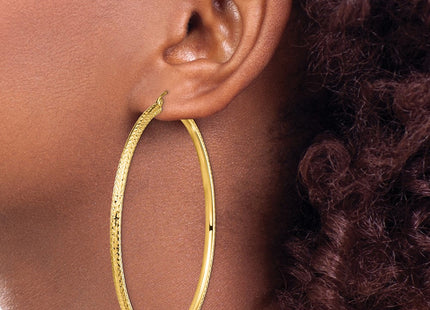 14K gold hoop earrings, another view