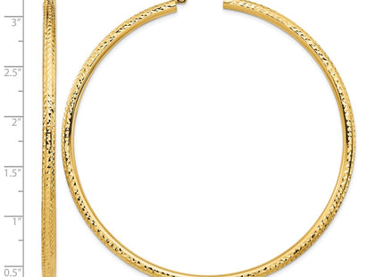 14K gold hoop earrings, further view