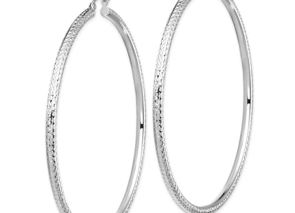 14K white gold hoop earrings, alternate view