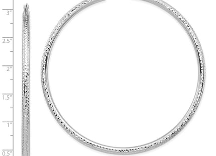 14K white gold hoop earrings, further view