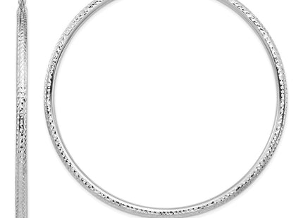 14K white gold hoop earrings