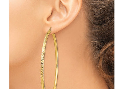 14K gold hoop earrings, another view