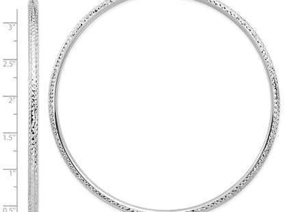 14k White Gold Lightweight Diamond-cut Hoop Earrings (Style TC1014W)