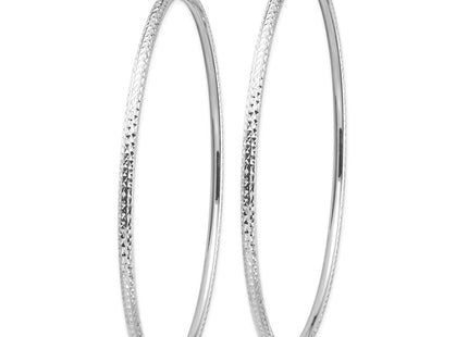 14K white gold hoop earrings, alternate view