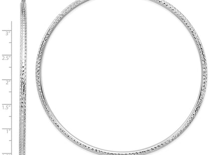 14K white gold hoop earrings, further view