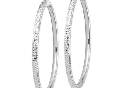 14K white gold hoop earrings, alternate view