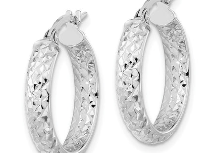 14K white gold hoop earrings, alternate view
