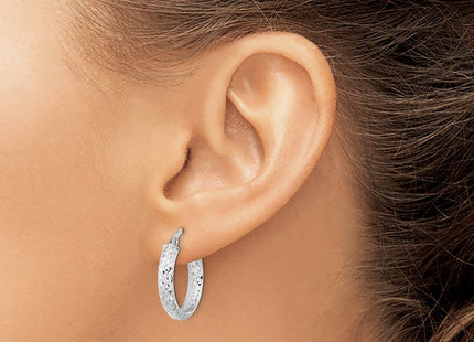 14K white gold hoop earrings, another view