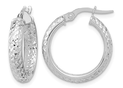 14K white gold hoop earrings