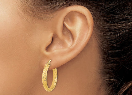 14K gold hoop earrings, another view