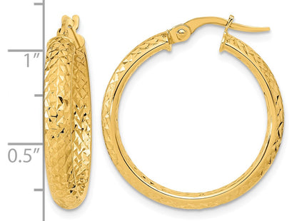 14K gold hoop earrings, further view