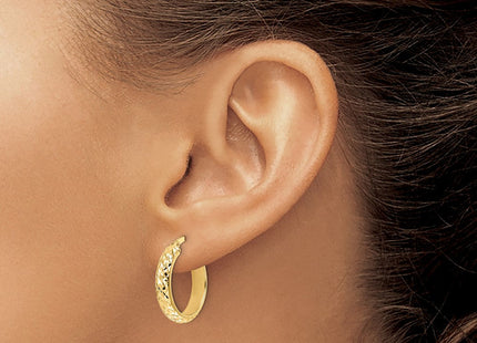 14K Polished Diamond-Cut Hoop Earrings (Style TC1029)