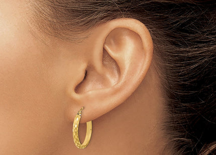14K gold hoop earrings, another view